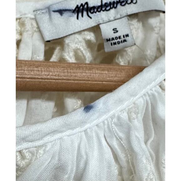 Madewell White Eyelet Embroidered Puff Sleeve Blouse Size Small - Picture 6 of 8